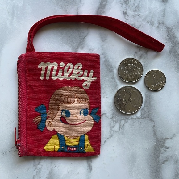 Vintage Fujiya Peko Chan / Milky Candy kids coin purse 70s-80s Japan Showa era - Picture 3 of 9